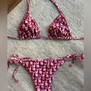 Pink Patterned Bikini Set